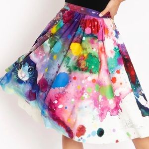 Blackmilk “MEOW POCKET MIDI SKIRT” Size Large L NWT Lora Zombie Hidden